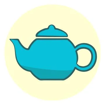 Cute blue teapot icon Stock Illustration