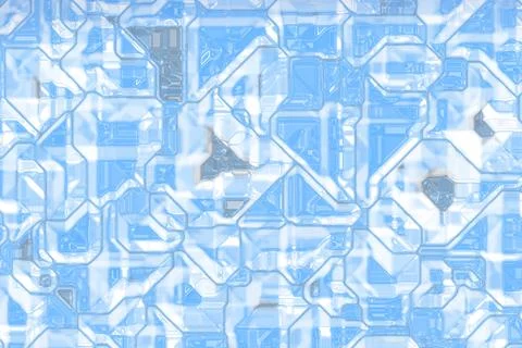 Cute blue technological digital pattern computer graphic texture illustration Stockillustratie