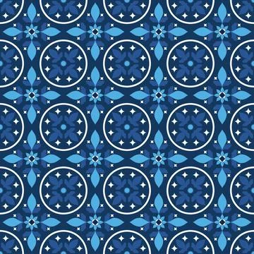 Cute blue tiles Stock Illustration