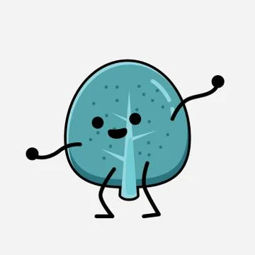 Cute Blue Tree Mascot Vector Character in Flat Design Style Stock Illustration