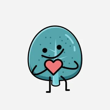 Cute Blue Tree Mascot Vector Character in Flat Design Style Illustrazione stock