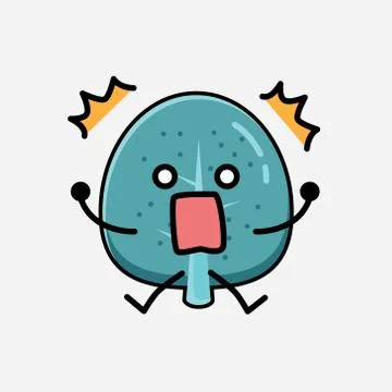 Cute Blue Tree Mascot Vector Character in Flat Design Style Stock Illustration