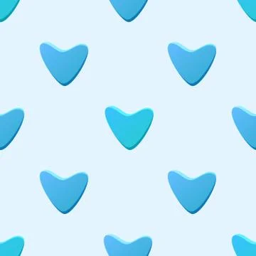 Cute blue vector seamless pattern (tiling) made of hearts. endless texture ca Illustrazione stock