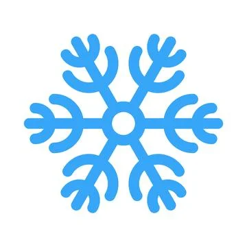 Cute blue Vector Snowflake icon. Merry Christmas Cartoon Illustration for win Stock Illustration