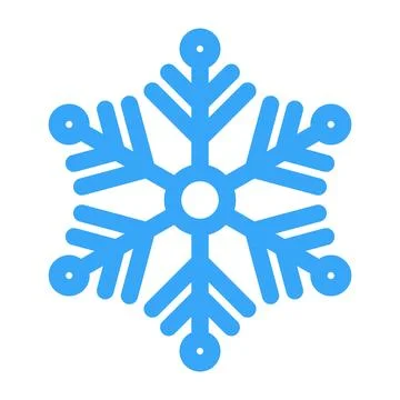 Cute blue Vector Snowflake icon. Merry Christmas Cartoon Illustration for win Stock Illustration