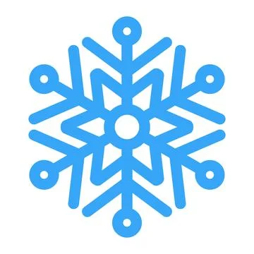 Cute blue Vector Snowflake icon. Merry Christmas Cartoon Illustration for win Illustrazione stock
