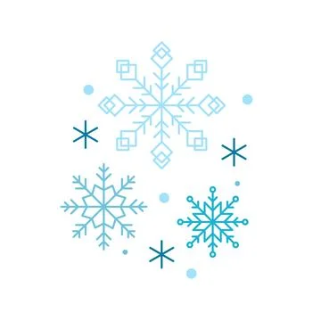 Cute blue Vector Snowflakes composition icon. Merry Christmas Cartoon Illus.. Illustrazione stock