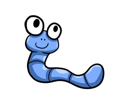 Cute Blue Worm Stock Illustration