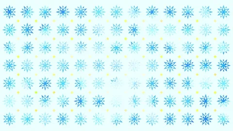 Cute Blue Yellow Snowflake Pattern Loop 10s Stock Footage 319626721