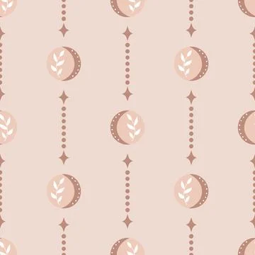 Cute boho moon seamless pattern. Creative childish print for fabric, wrapping Stock Illustration