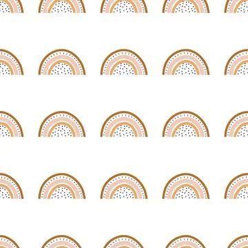 Cute boho rainbow seamless pattern. Creative childish print for fabric, wrapping Illustrazione stock