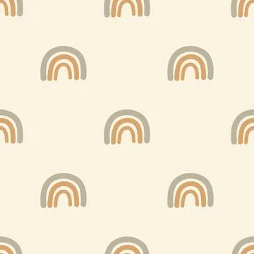 Cute boho rainbow seamless pattern. Creative childish print for fabric, wrapping Illustrazione stock