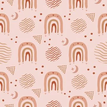Cute boho seamless pattern Illustrazione stock