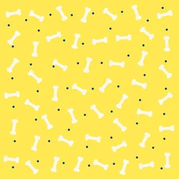 Cute bone pattern yellow background Illustrazione stock