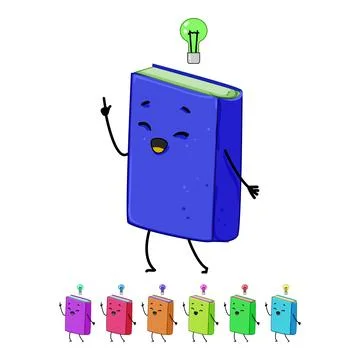 Cute book character cartoon vector graphic Stock Illustration