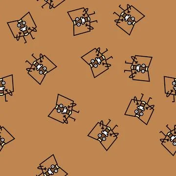 Cute book character vector seamless pattern Stock Illustration