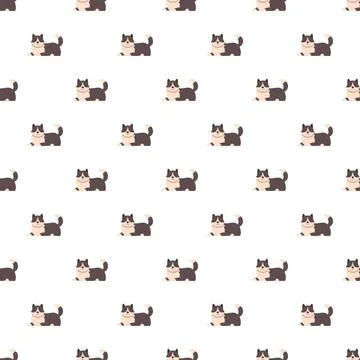 Cute border collie lying down seamless pattern 스톡 일러스트