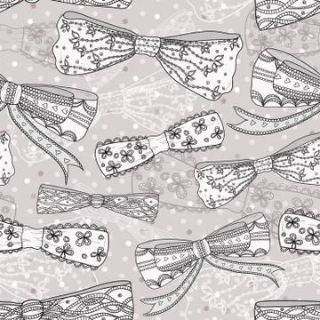 Cute bow seamless pattern Stock Illustration