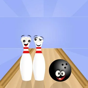 Cute bowling pins Stock Illustration