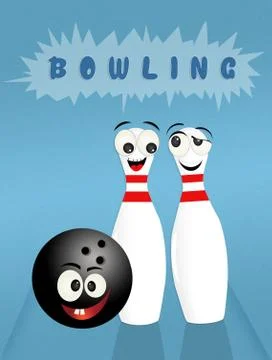 Cute bowling pins Stock Illustration
