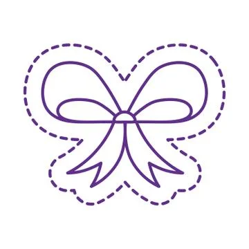 Cute bowtie patch line style icon vector design 스톡 일러스트