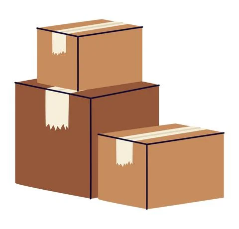 Cute boxes pile Stock Illustration