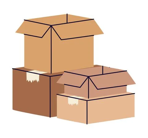 Cute boxes stack Stockillustratie