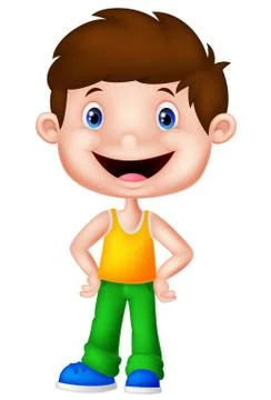 Cute boy cartoon posing Stock Illustration