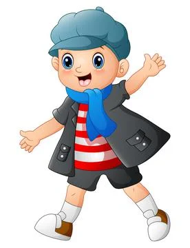 Cute boy cartoon posing illustration Stock Illustration