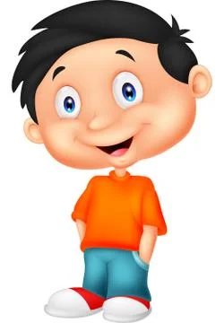 Cute boy cartoon standing Stock Illustration