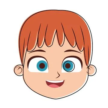 Cute boy face cartoon Stock Illustration