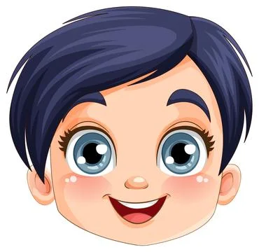 Cute boy face smiling Illustrazione stock