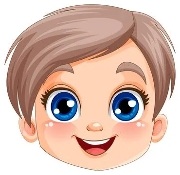 Cute boy face smiling Stock Illustration