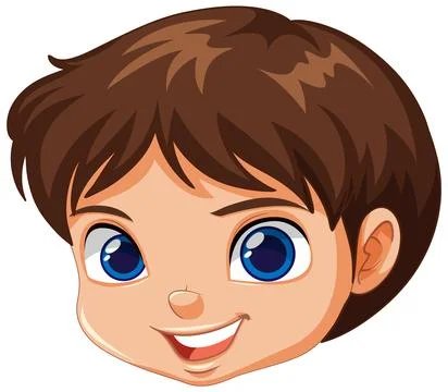 Cute boy face smiling Stock Illustration