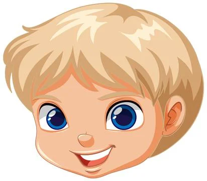 Cute boy face smiling Stock Illustration