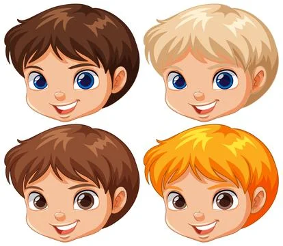 Cute boy face smiling Stock-Illustration