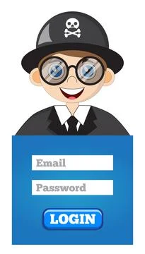 Cute boy hacker. Stock Illustration