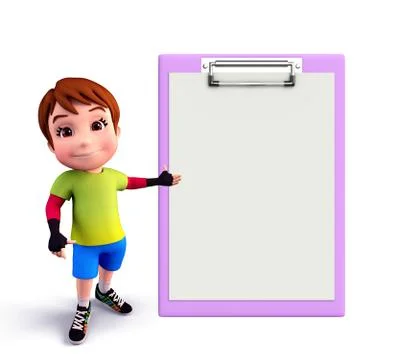Cute boy with notepad Stock Illustration