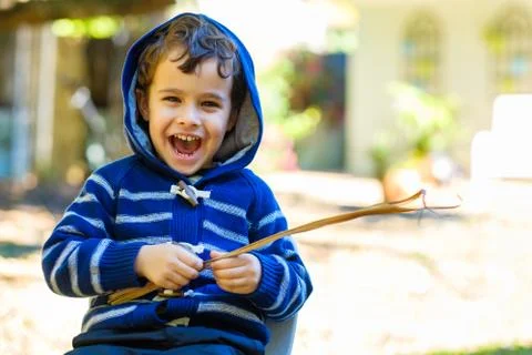 Cute boy outdoors Stock Photos