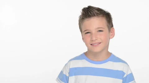 Cute boy  of ten years  looking in camera and smiling Stock Footage 41771762