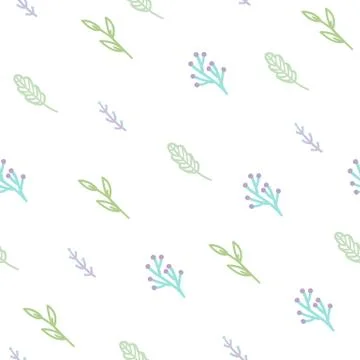 Cute branches seamless pattern. Stock Illustration