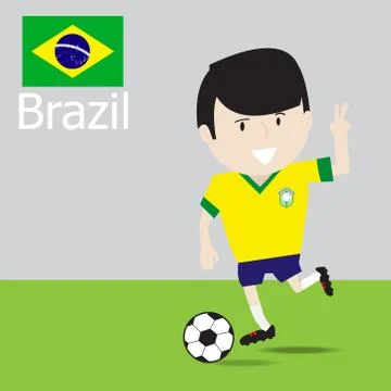 Cute brazilian soccer player. Stock-Illustration