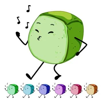 Cute bread character cartoon vector graphic Stock Illustration