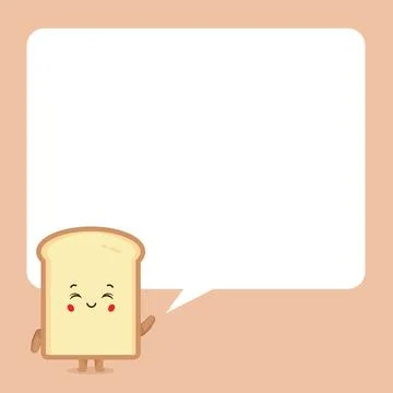 Cute Bread with Speech Bubbles Stock Illustration