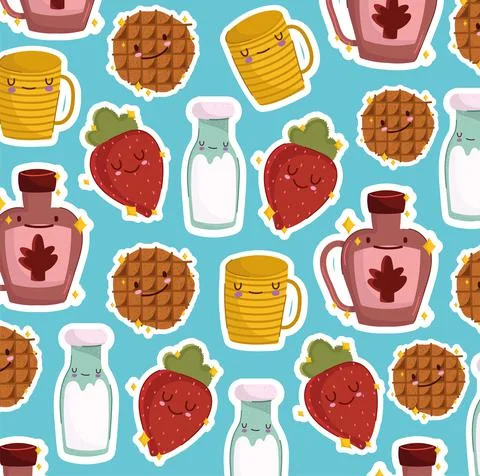 Cute breakfast pattern Stock Illustration