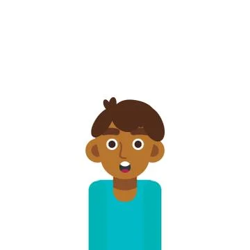 Cute bright boy sits on a large white banner, Stock Illustration