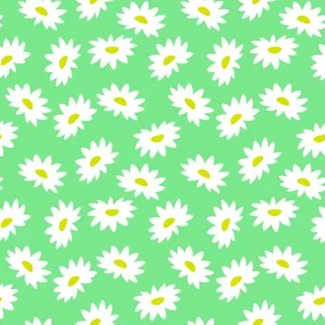 Cute bright seamless pattern with chamomile Stock Illustration