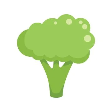 Cute broccoli icon flat vector. Vegetable cabbage Stock Illustration