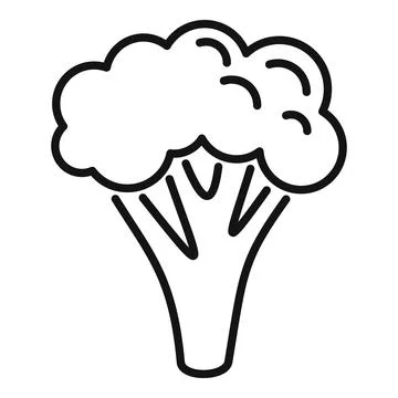 Cute broccoli icon outline vector. Vegetable cabbage Ilustración de archivo