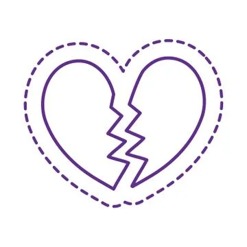 Cute broken heart patch line style icon vector design 库存插图